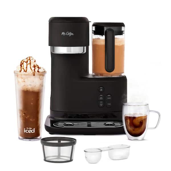 Mr. Coffee Single-Serve Cup Coffee Maker, Black Finish, Drip Coffee Maker with Frappe, Iced, and Hot Coffee Maker and Blender