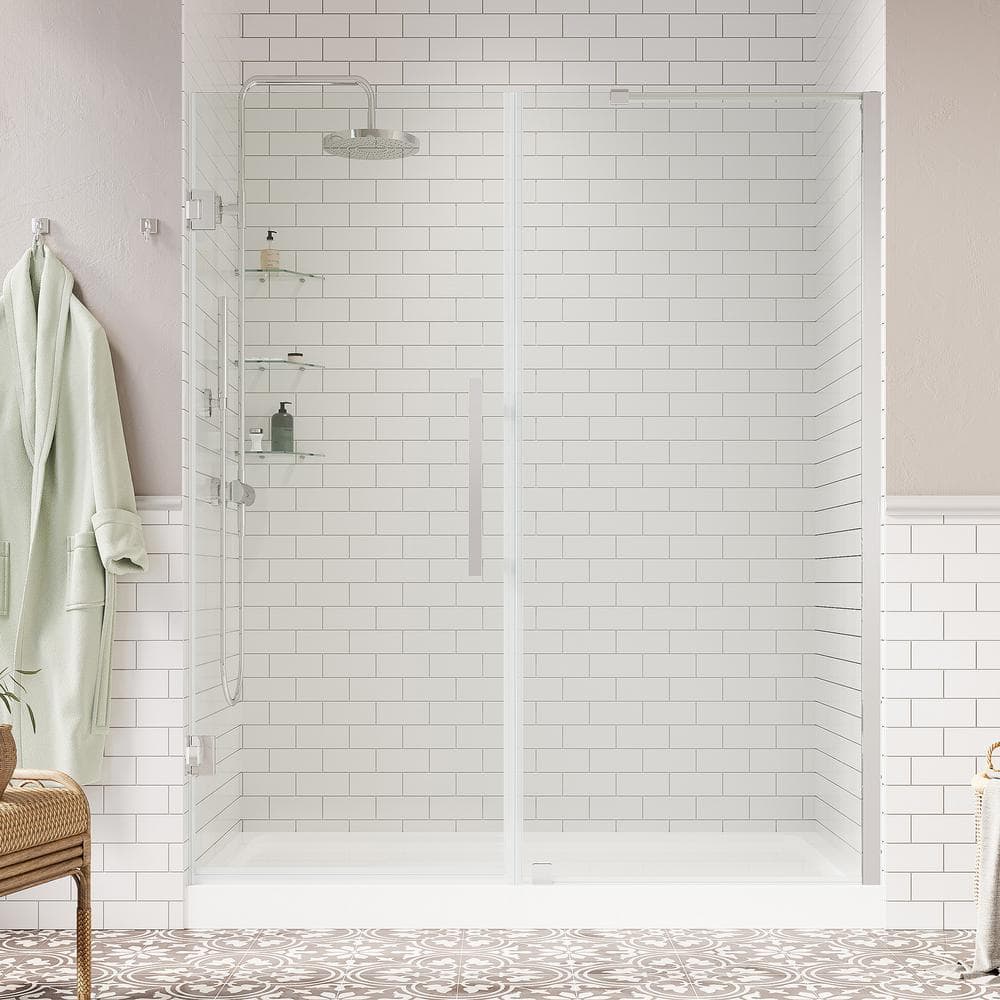 Endless Tampa-Pro 60'' W Chrome Frameless Rectangle Shower Kit