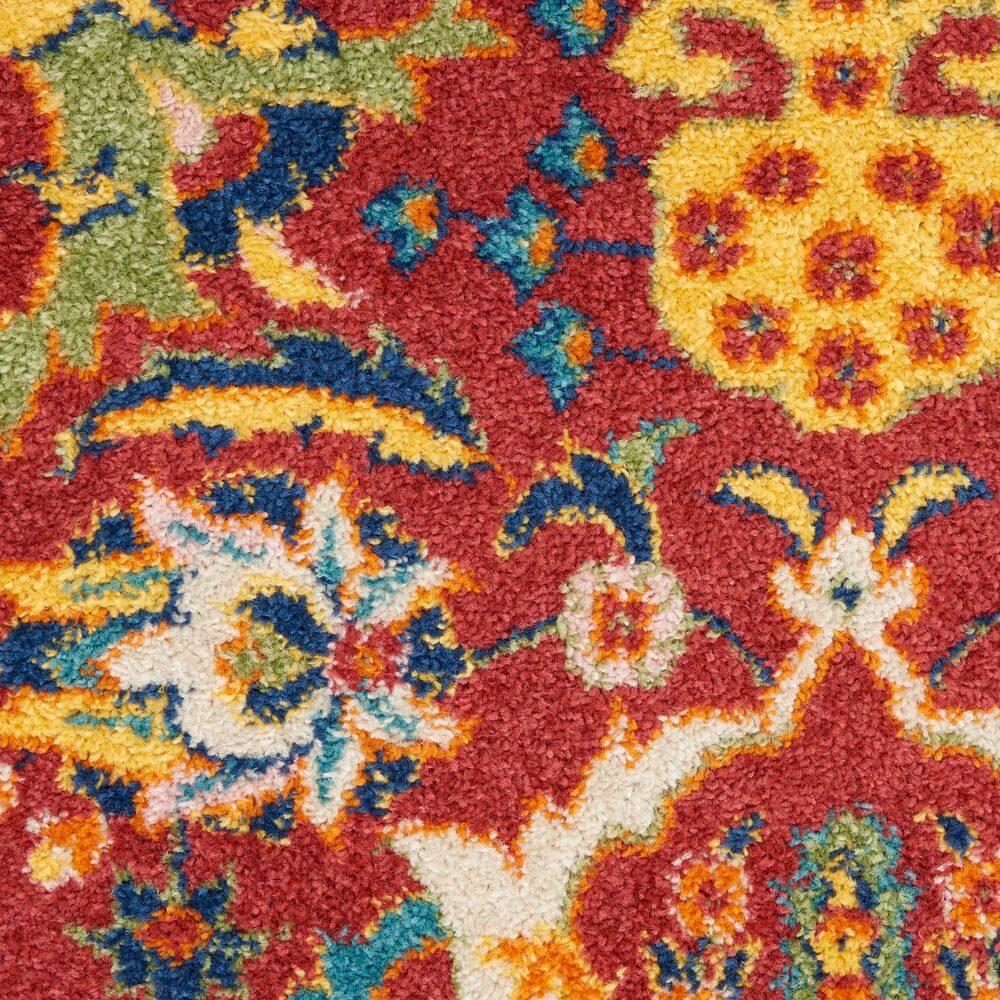 Bohemian Bliss Red Multicolor Floral Synthetic 5'3" x 7'3" Area Rug
