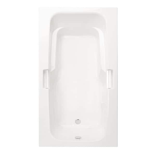Montrose I 60 in. Acrylic Reversible Drain Rectangular Drop-In Soaking Bathtub in White