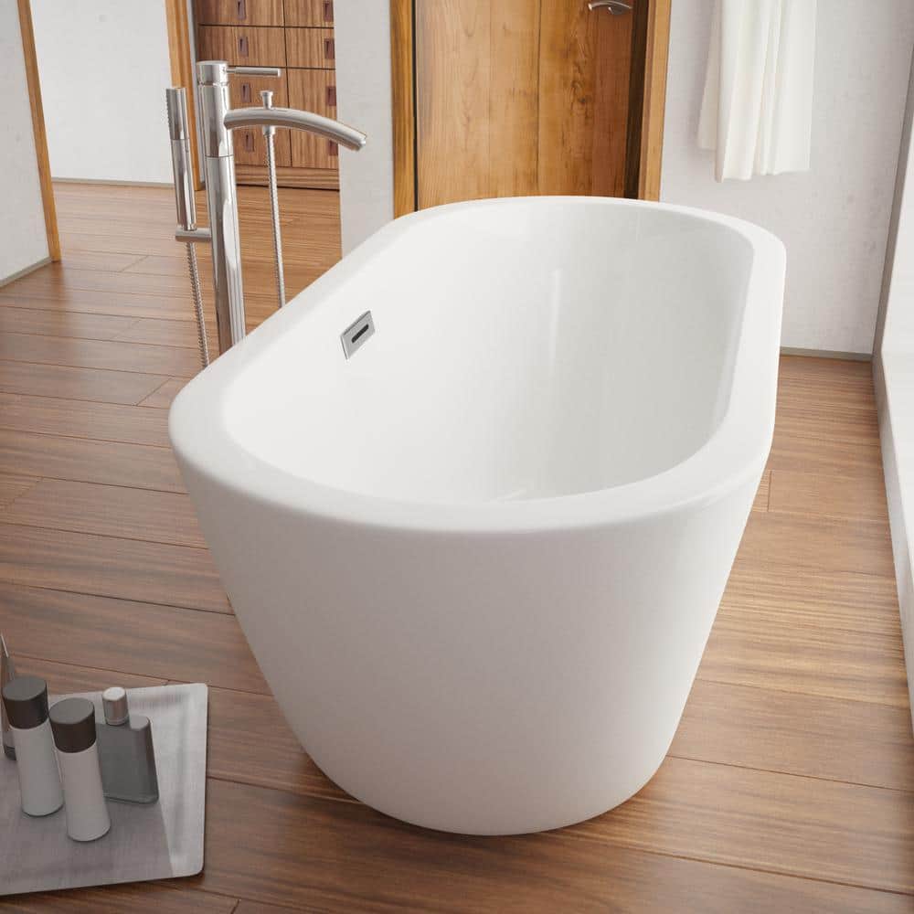 Soho 60'' White Acrylic Freestanding Soaking Bathtub