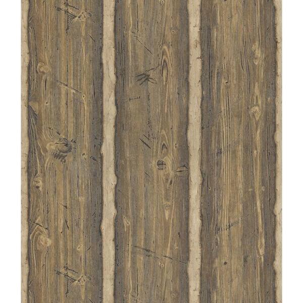 Brewster Dakota Light Brown Textured Rustic Wood Vinyl Peelable Roll Wallpaper (Covers 56.4 sq. ft.)