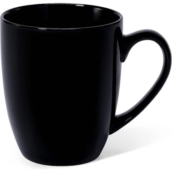 16 oz. Large Ceramic Coffee Mug with Handle, Tea Cup, Novelty Coffee Cup,  Black