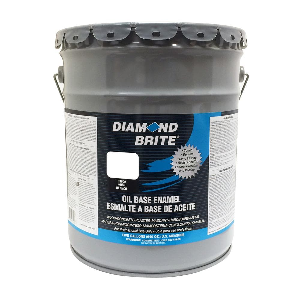 Diamond Brite Paint 5 Gal White Oil Base Enamel Interiorexterior Paint -31000-5 - The Home Depot