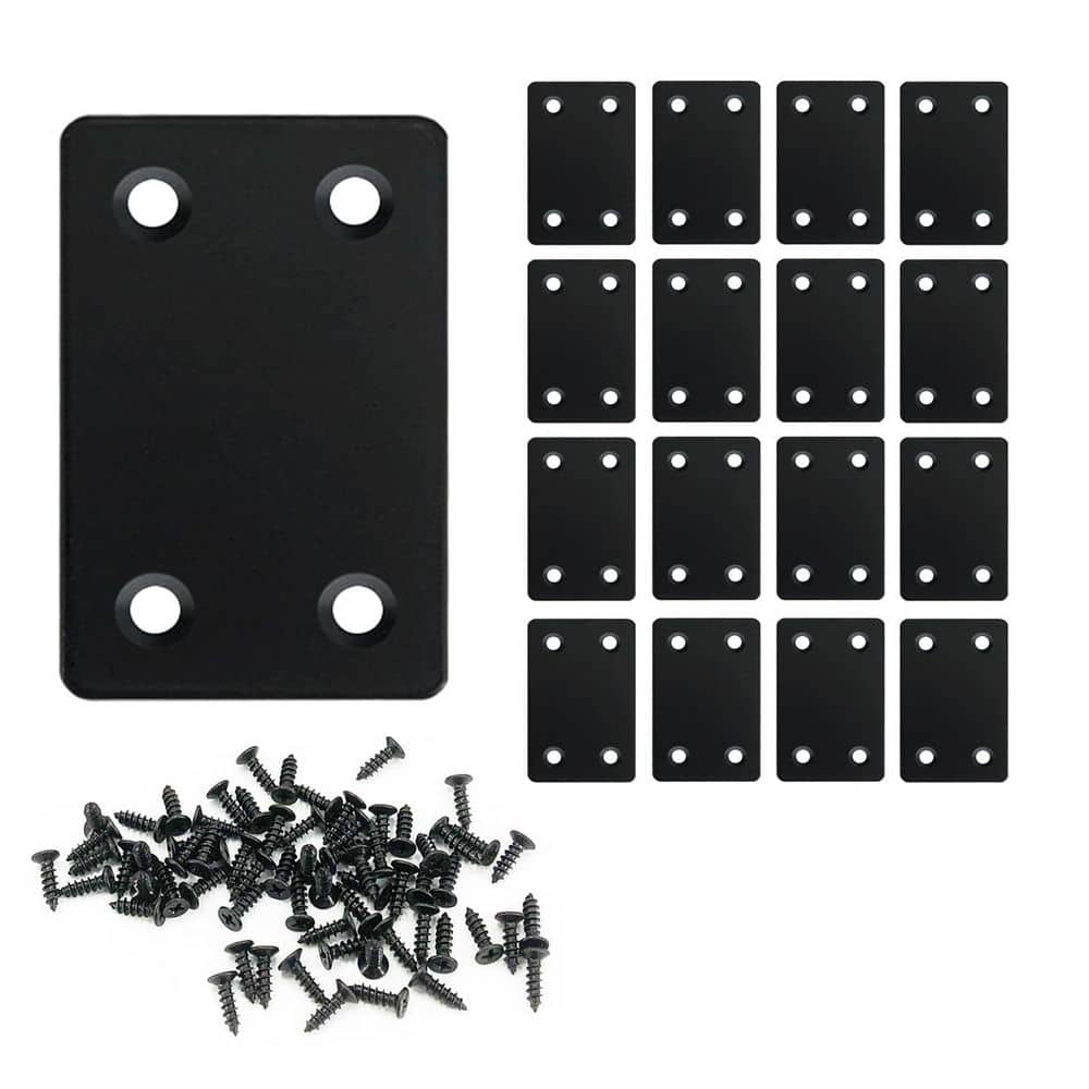 2.36 in. x 1.49 in. x 0.06 in. Black Stainless Steel Fixing Joining Plate, 