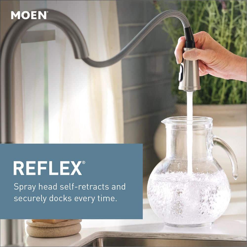 Chrome High Arc Single Handle Kitchen Faucet with Pull-Down Spray