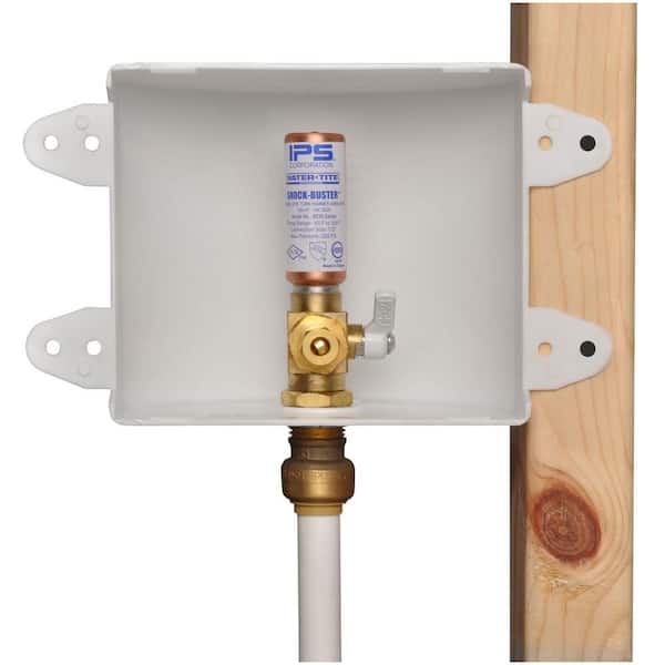 SharkBite 1/2 in. Push-to-Connect Brass Ice Maker Outlet Box with Water  Hammer Arrestor 25033 - The Home Depot