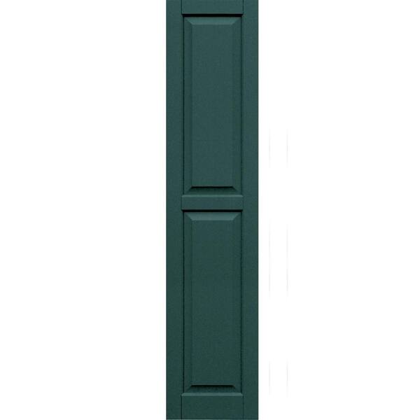 Winworks Wood Composite 15 in. x 69 in. Raised Panel Shutters Pair #633 Forest Green