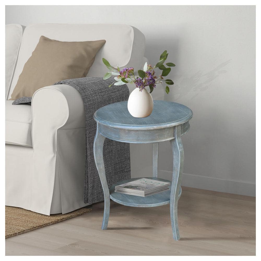 Cambria Heather Gray Round Solid Parawood End Table