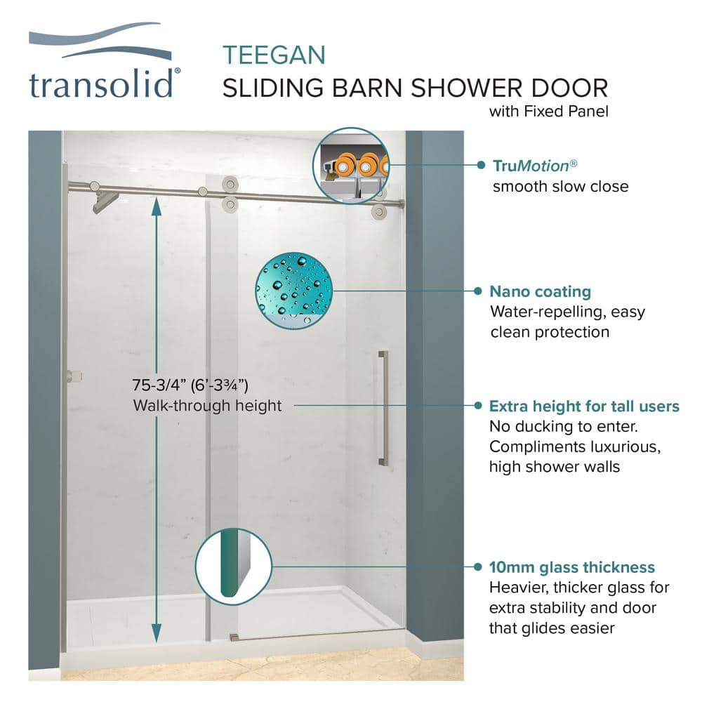 Matte Black Semi-Frameless Sliding Shower Door with Clear Glass
