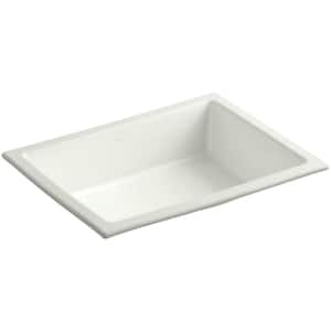 Verticyl Vitreous China Undermount Bathroom Sink with Overflow Drain in Dune with Overflow Drain