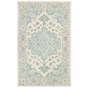Parampara Persian Turquoise / Gray 9 ft. x 12 ft. Indoor Area Rug