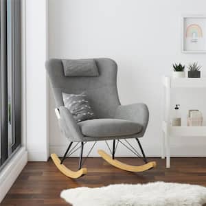 Maeson Gray Linen Rocker Chair