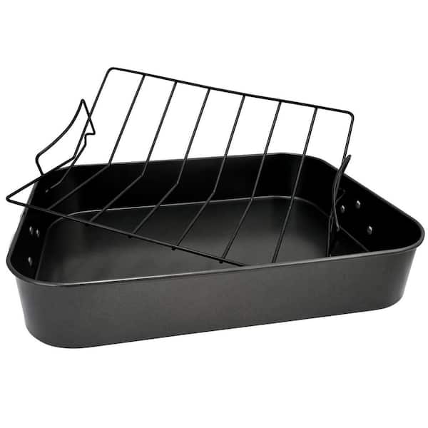  Roasting Rack for Roasting Pan,Baking Rack for Cooking, Roasting,  Cooling and Grilling,V Shape Non-Stick Wire Rack,10×8 Black: Home & Kitchen