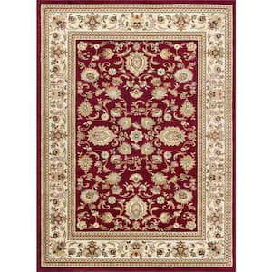 Sensation Red 5 ft. x 7 ft. Traditional Area Rug