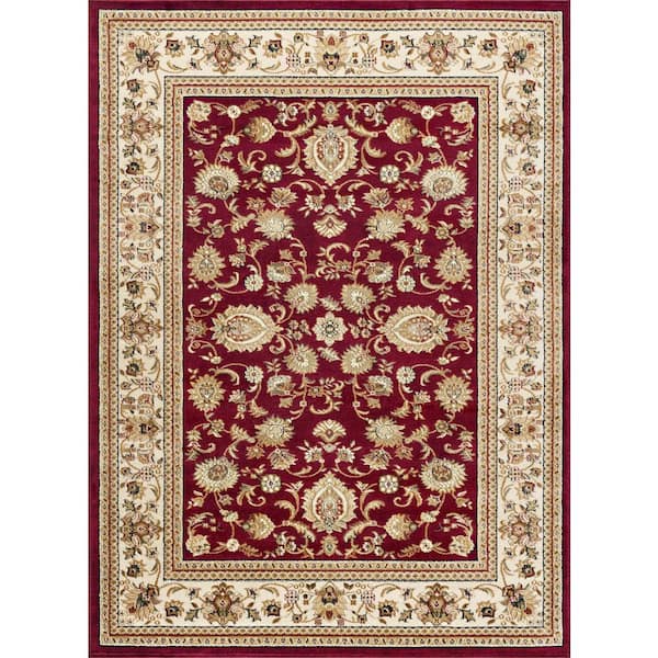 Tayse Rugs Sensation Red 5 ft. x 7 ft. Traditional Area Rug