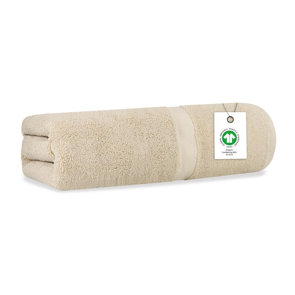 Delara Delara Fog Solid 100% Organic Cotton Luxuriously Plush Bath Towel (Set of 1)