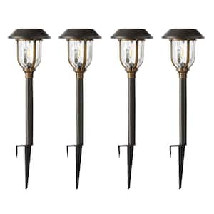 Savannah Solar Bronze and Brass 25 Lumens Solar LED Weather Resistant Diecast Landscape Path Light Vintage Bulb (4-Pack)