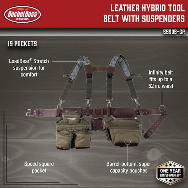 Bucket Boss Leather Tool Belt - 30 to 42 Inches 55325