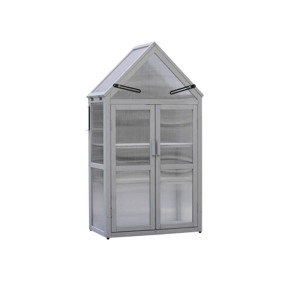 27 in. W x 16 in. D x 52 in. H Small Greenhouse, Tiered Plant Stand