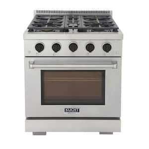 Professional 30 in. 4.2 cu.ft. Natural Gas Range with Power Burner, Convection Oven in Stainless Steel with Black Knobs