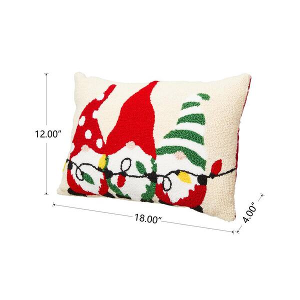 Glitzhome 14 in. H Christmas Hooked 3D Santa and Snowman Pillow (Set of 2)  2004800018 - The Home Depot