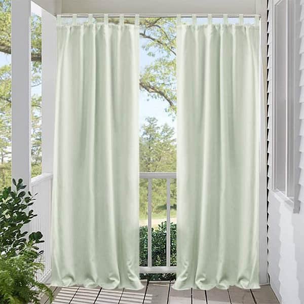 Pro Space Hook and Loop Tape Outdoor Blackout Curtain Privacy for Patio Porch Balcony Pergola Gazebo, 50x108，Cream White