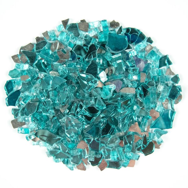 MSI 0.25 cu. ft. 0.25 in. 20 lbs. Piedra Aqua Blue Fireglass Pebbles
