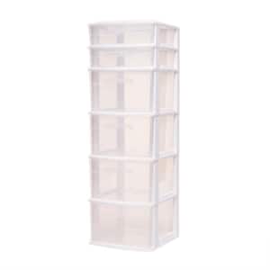 14.25 in. x 39.31 in. Storage Cart with 6 Drawers in White