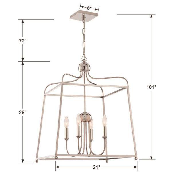 Sylvan Polished Nickel Crystal 4-Light Taper Candle Chandelier
