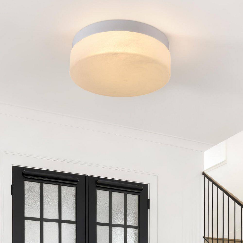 11.4 in. LED White Flush Mount With Cloudy Glass Shade Dimmable Ceiling Lamp for Kitchen, Hallway, Stairwell price history on PriceWatchPro