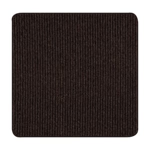 Diego Brown 31 in. x 31 in. Solid Non-Slip Rubber Back Stair Tread Cover (Landing Mat)