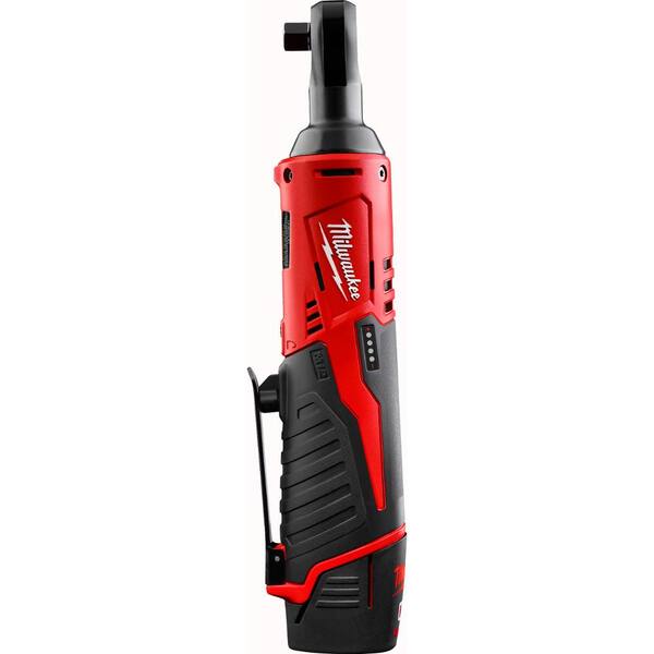 Milwaukee M18 M12 12 18V Lithium Ion Cordless 3 8 in. Ratchet and 1 2 in. Impact Wrench with Friction Ring Combo Kit 2663 22RH