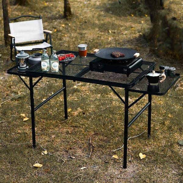 4.4 ft. Folding Grill Table, Portable Camping Table with Extension