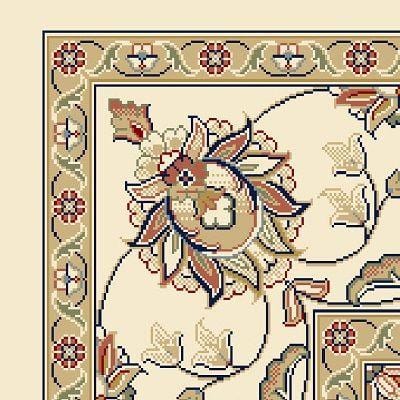 Ivory Elegance 6'7" x 9'6" Hand-Knotted Style Synthetic Area Rug