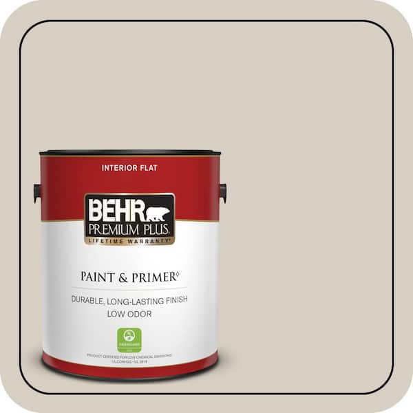 BEHR PREMIUM PLUS 1 gal. #BWC-24 Mocha Light Flat Low Odor Interior Paint & Primer