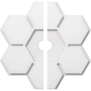 1 in. P X 6-1/4 in. C X 18 in. OD X 2 in. ID Daisy Architectural Grade PVC Contemporary Ceiling Medallion, Two Piece