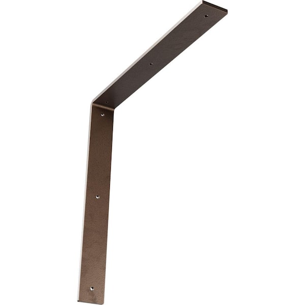 Ekena Millwork 16 in. x 2 in. x 16 in. Steel Hammered Dark Bronze Hamilton Bracket