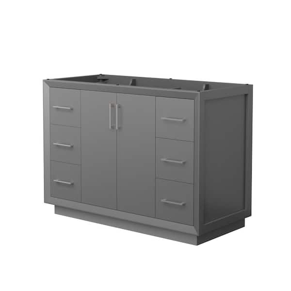 Wyndham Collection Strada 47.25 in. W x 21.75 in. D x 34.25 in. H Single Bath Vanity Cabinet without Top in Dark Gray