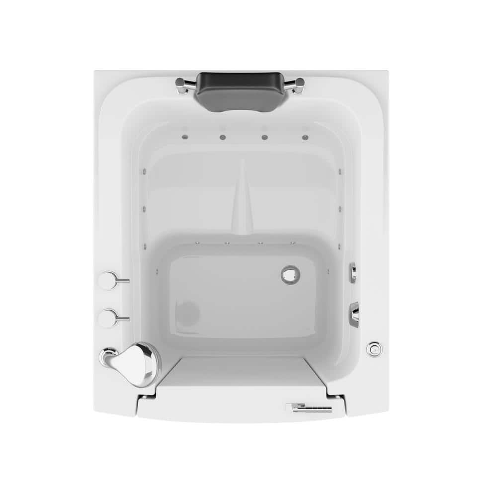 Universal White Fiberglass Walk-In Air Bathtub with Left Drain