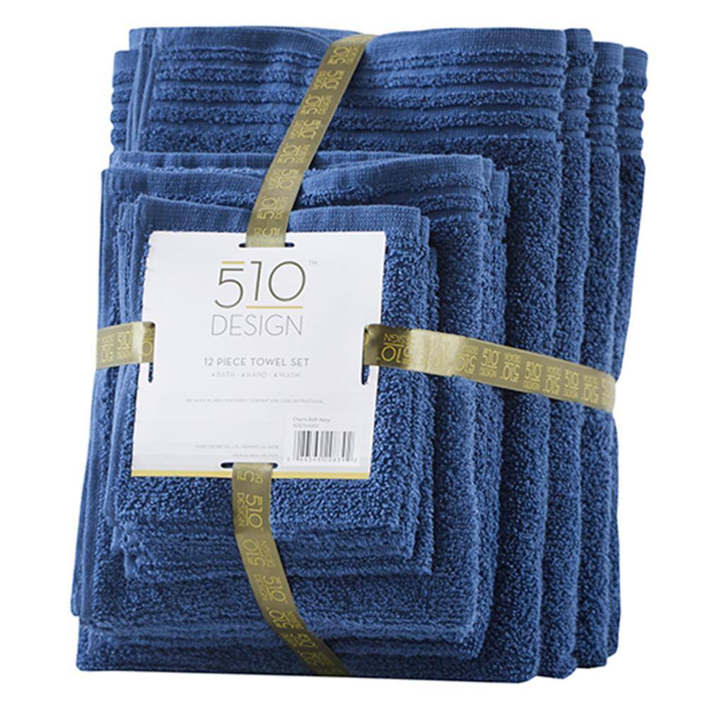 Indigo Cotton Quick Dry 12-Piece Bath Towel Set