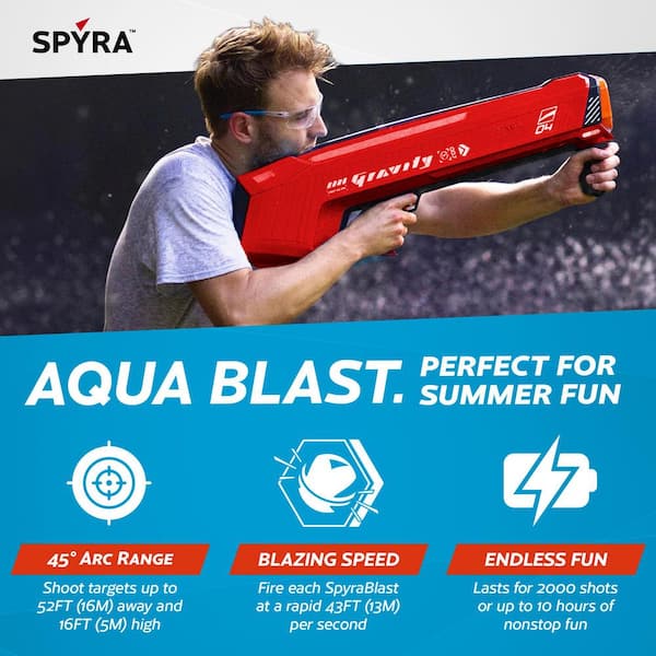 Electric Water Bomb Launcher with LED Display, SpyraGravity, Red