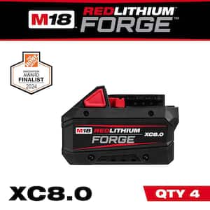 M18 18V Lithium-Ion REDLITHIUM FORGE XC 8.0 Ah Battery Pack (4-Pack)