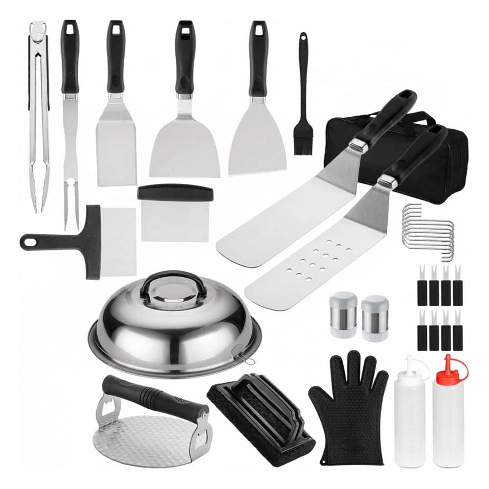 LAIFUCAM 39-Piece Stainless Steel Flat Top Grill Accessories Kit