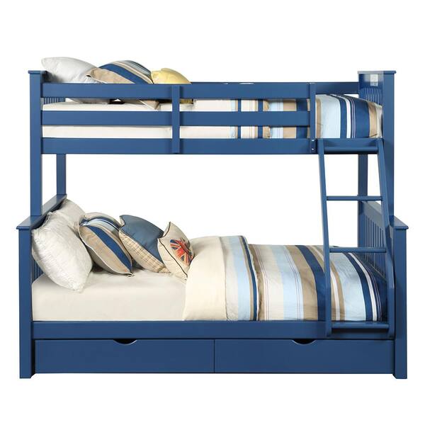 Acme Furniture Harley Ii Navy Blue Twin, Twin Full Bunk Bed Set