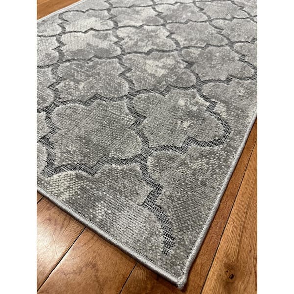 Samba Crossroad Gray 3 ft. x 4 ft. Indoor/Outdoor Scatter