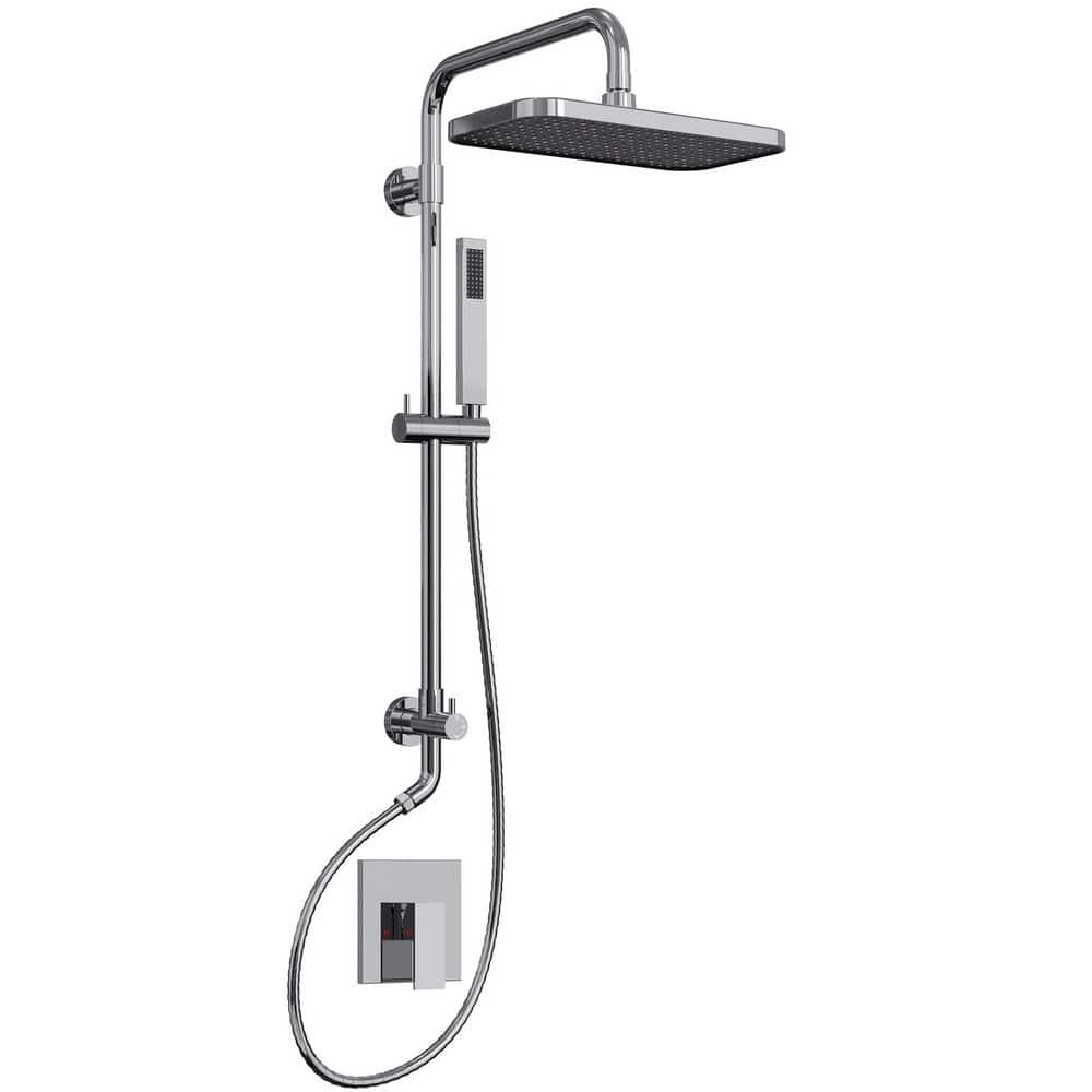 EVERSTEIN 5-Spray Rectangle High Pressure Wall Mount Dual Fixed