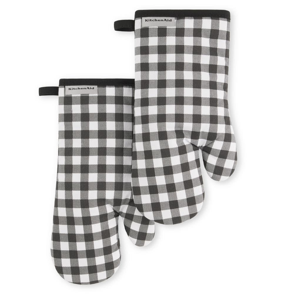 Cosy House Collection 4-Piece Oven Mitt & Pot Holder Set - Black