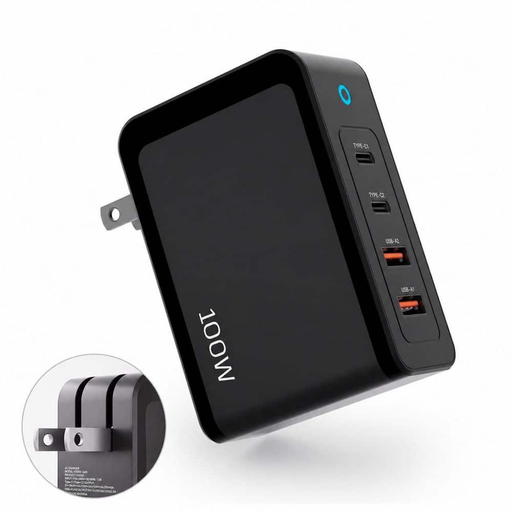100W USB-C 4-Port Foldable Fast Wall Charger for MacBook, iPad, iPhone & GT3000/4000/4000S/6000/A7, 1 Pc price history on PriceWatchPro
