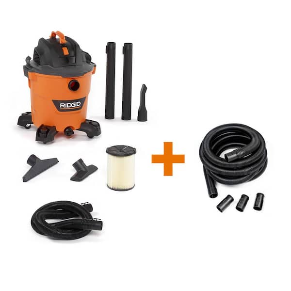 Hose and Accessories 5.0-Peak HP Wet//Dry Shop Vacuum with Filter RIDGID 16 Gal